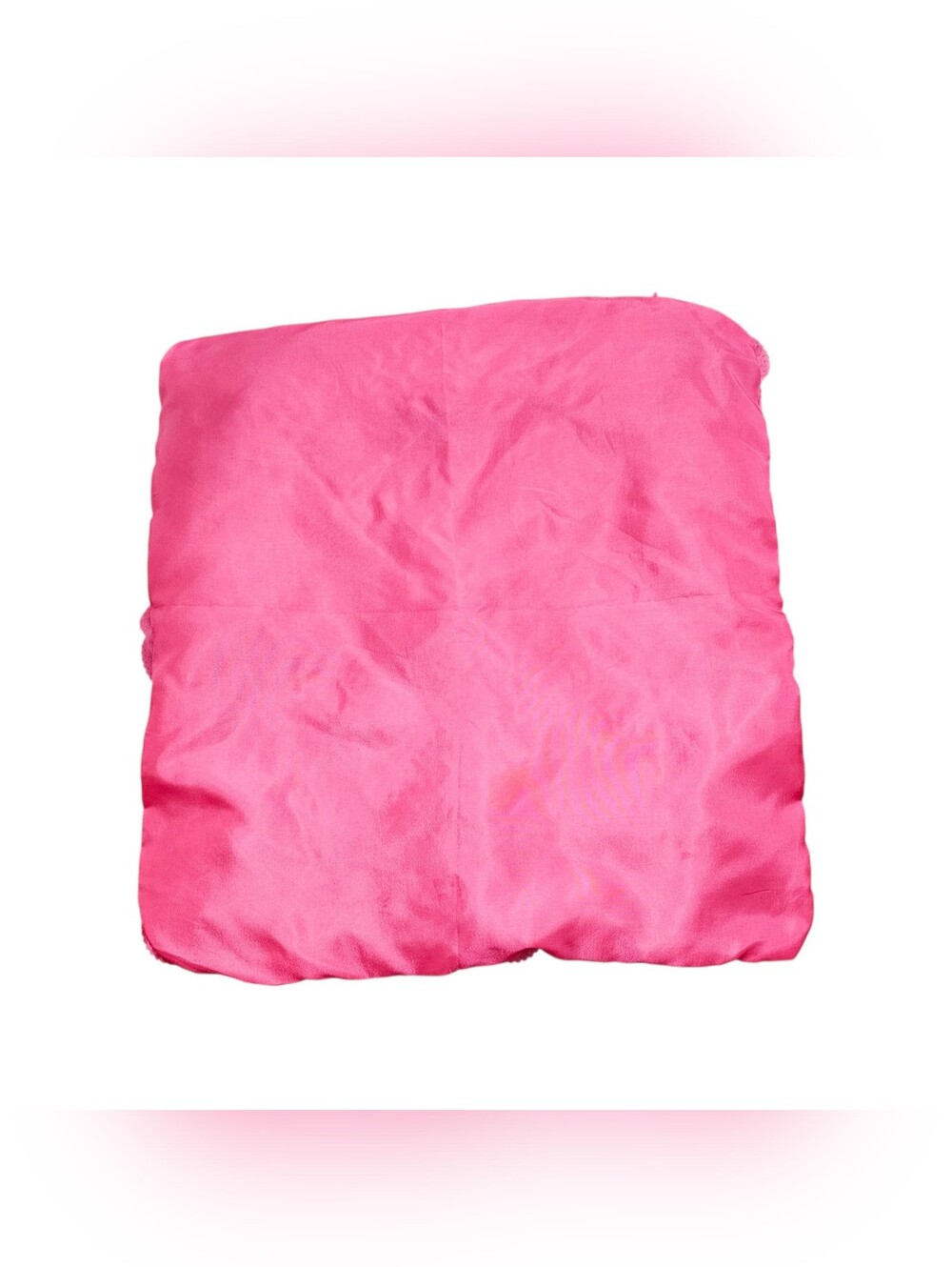 Pink 3D Rose Flower Decorative Pillow Case Satin Floral Cushion Cover 15"x16" - Picture 3 of 5